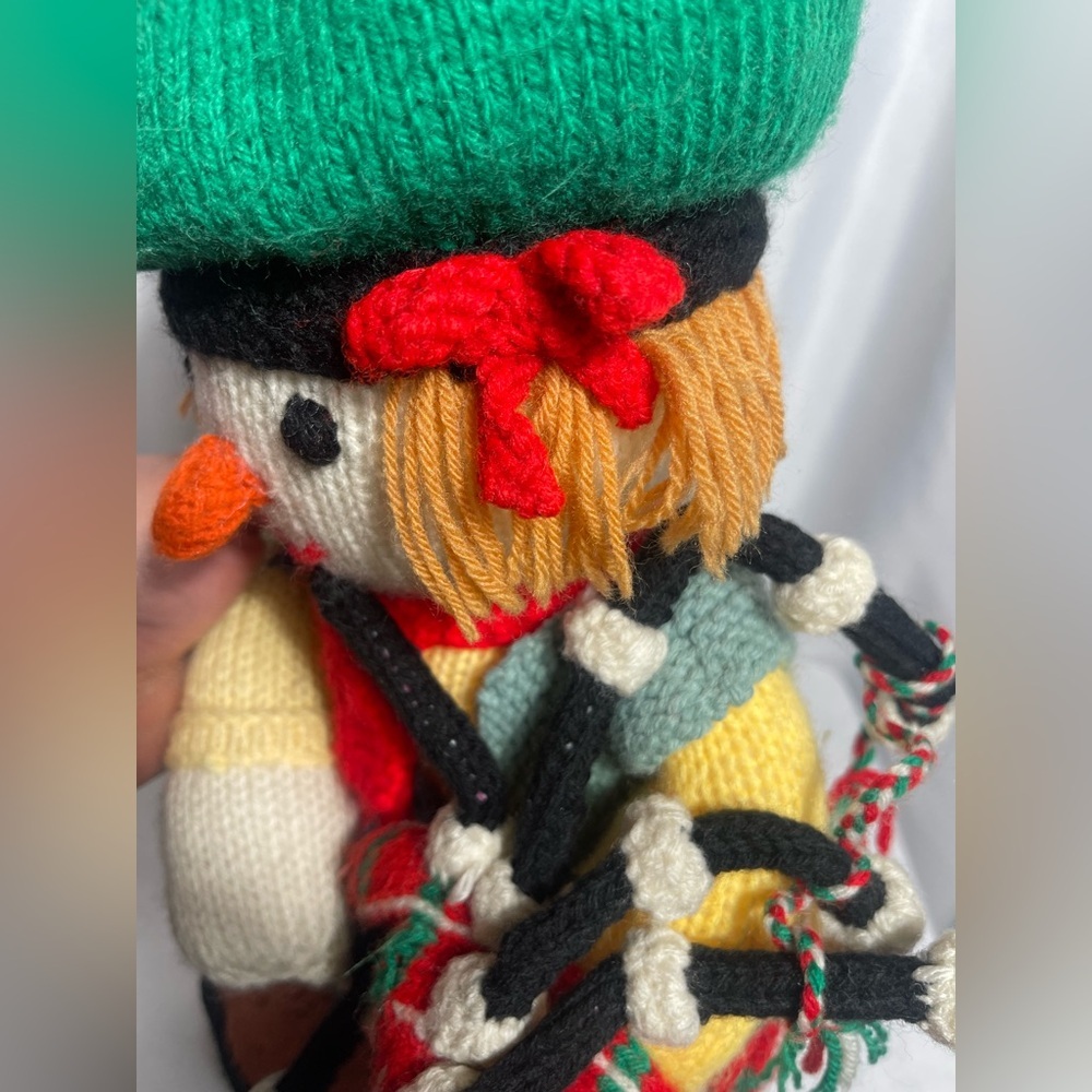Jean Greenhowe Colorful All Knitted Clown Doll Plushie Bag Pipe Vintage Holiday - Picture 10 of 11